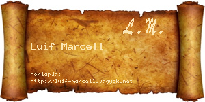 Luif Marcell névjegykártya